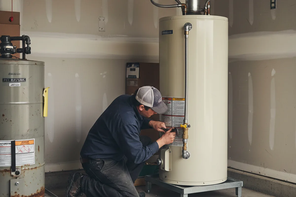 Water heater and shutoff valve replacement in Tar Heel