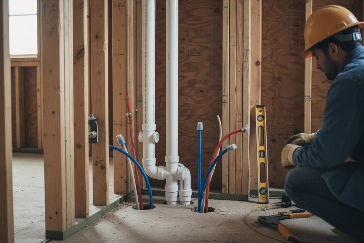 Drain and supply rough-in during Drain Cleaning in Tar Heel